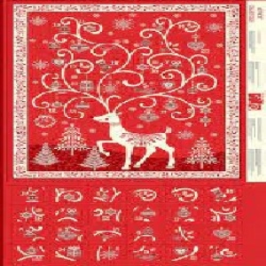 Tissu patchwork Noël -35% calendrier de l’avent 60cm x110cm 2110-r